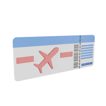 Flight Ticket  3D Illustration