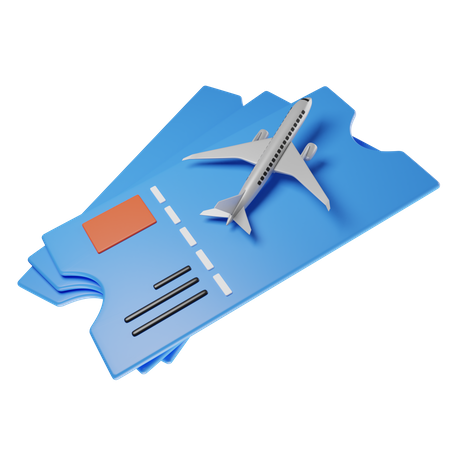 Flight Ticket  3D Illustration