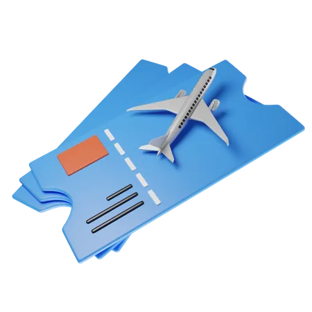 Flight Ticket  3D Illustration