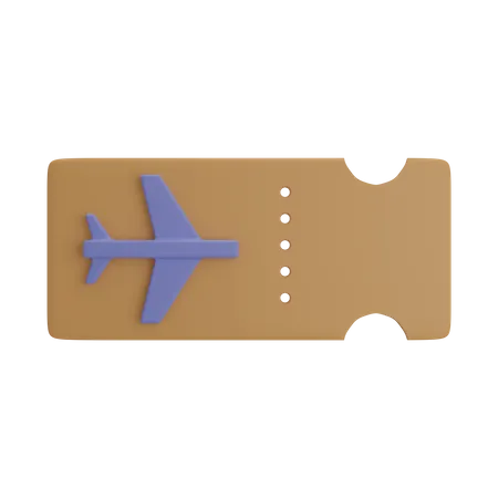 Flight Ticket 3D Illustration