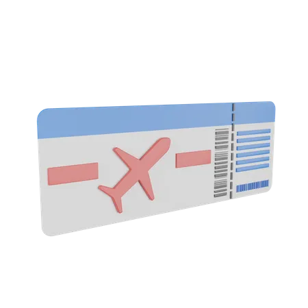 Flight Ticket 3D Illustration
