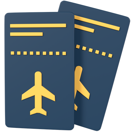 Flight Ticket 3D Icon