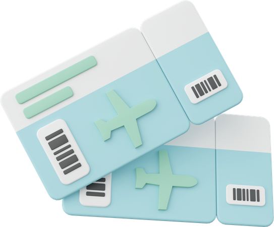 Flight Tickets  3D Icon