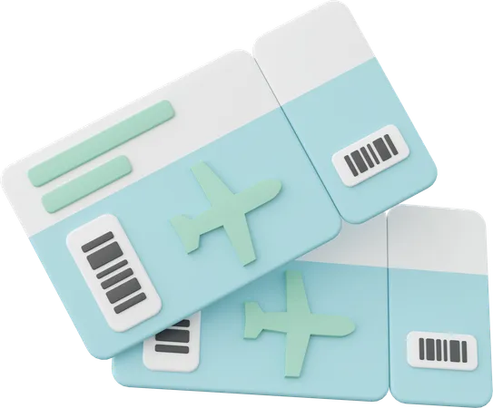 Flight Tickets  3D Icon