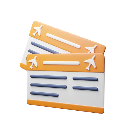 Flight Tickets  3D Icon