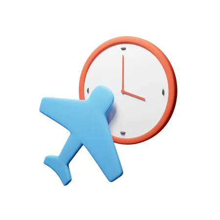 Plane With Clock Download This Item Now 3D Icon