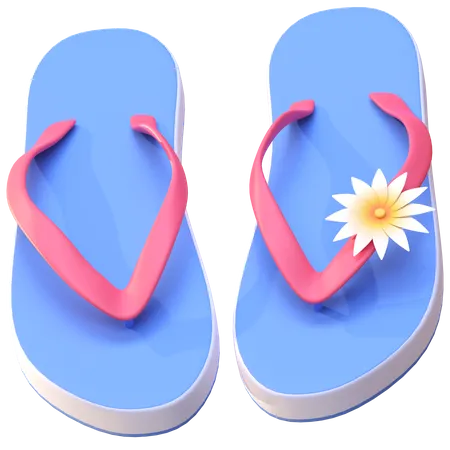 Summer Beach Vacation Flip Flops Icon 3 D Illustration 3D Illustration