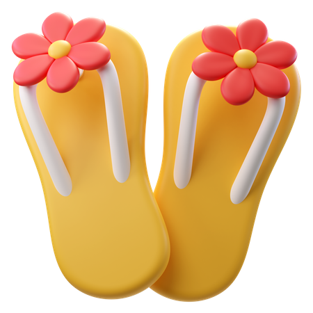 Flip Flops Flower  3D Icon