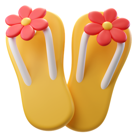 Flip Flops Flower  3D Icon
