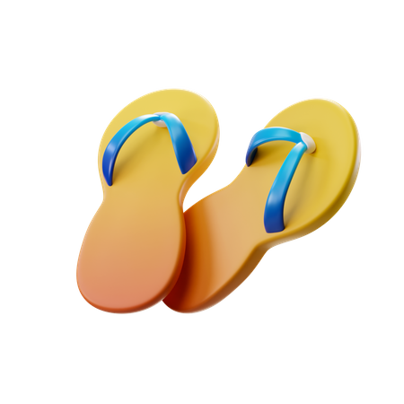 Flip-Flops gelb  3D Illustration