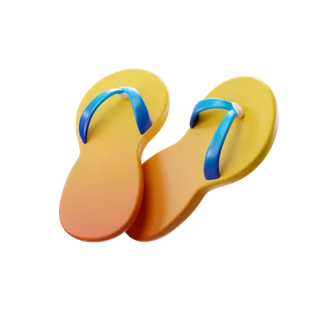 Flip-Flops gelb  3D Illustration