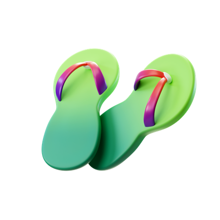 Flip Flops Green  3D Illustration