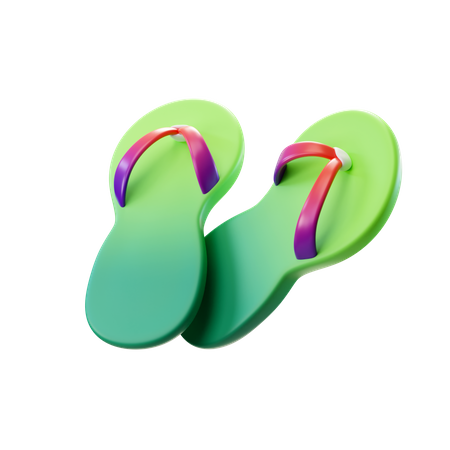 Flip Flops Green 3D Illustration