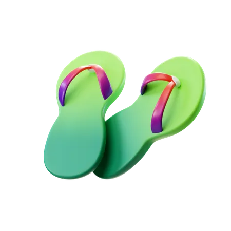 Flip-Flops grün  3D Illustration