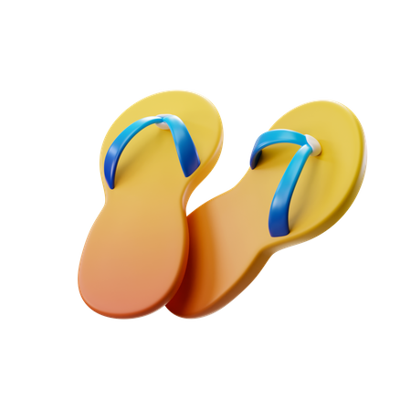 Flip Flops Yellow 3D Icon
