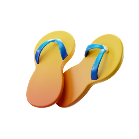 Flip Flops Yellow  3D Illustration