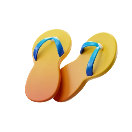 Flip Flops Yellow  3D Illustration