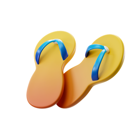 Flip Flops Yellow 3D Illustration