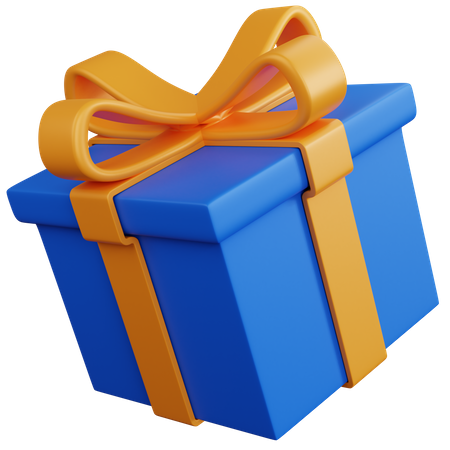 Floating Blue Gift Box  3D Icon