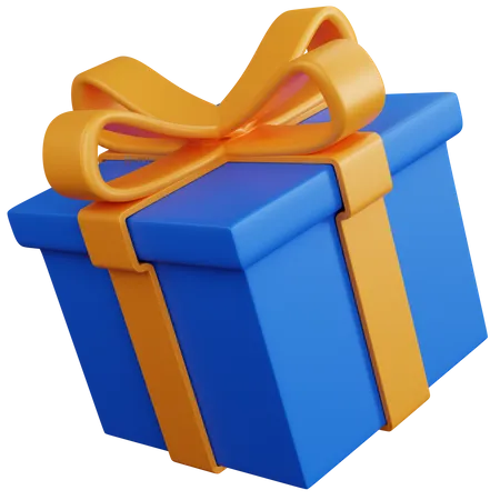 Floating Blue Gift Box  3D Icon