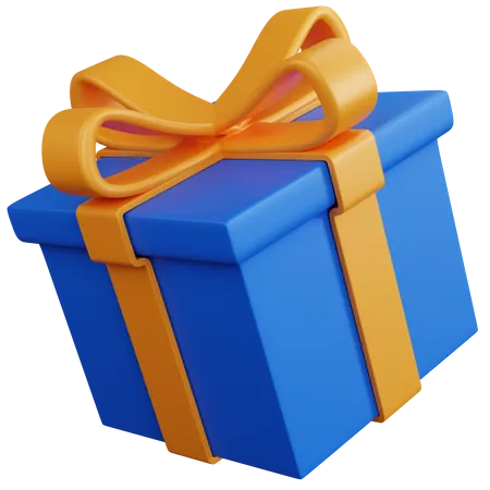 Floating Blue Gift Box 3D Icon