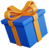 3d floating blue gift box emoji