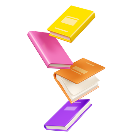 Floating Books  3D Icon