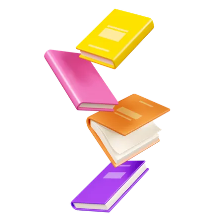 Floating Books  3D Icon
