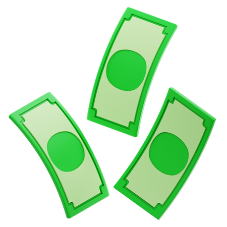 Floating Cash Money  3D Icon