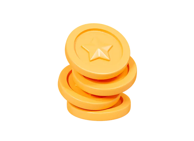 Floating Coins  3D Icon