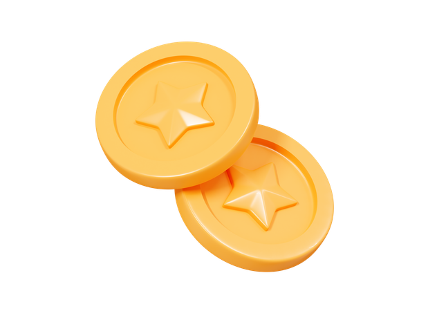 Floating Coins  3D Icon