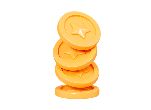 Floating Coins  3D Icon