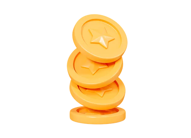 Floating Coins  3D Icon