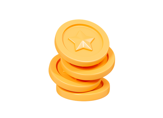 Floating Coins  3D Icon