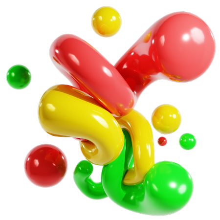 Floating Interconnected Spheres Abstract Geometric  3D Icon