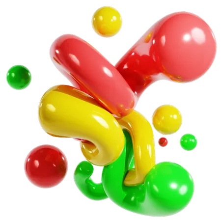 Floating Interconnected Spheres Abstract Geometric  3D Icon