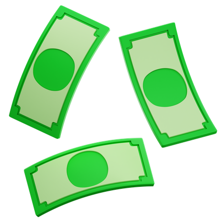 Floating Paper Money  3D Icon