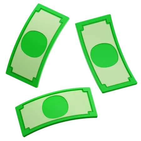 Floating Paper Money  3D Icon