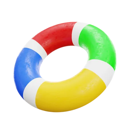 Lifebuoy Floatting Ring Summer And Swimming Themes 3 D Rendering 3D Icon