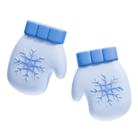 Mitaines flocon de neige  3D Icon