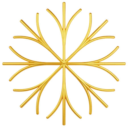 Flocons de neige dorés  3D Icon