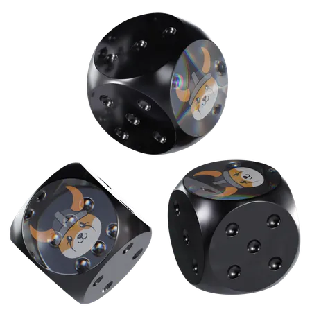 Floki Glass Dice Crypto  3D Icon