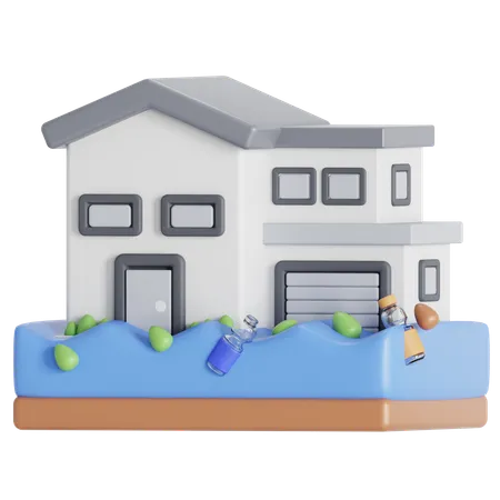 Flood As A Result Of Climate Change 3D Icon