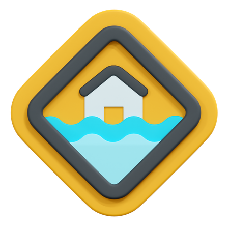 Flood sign  3D Icon