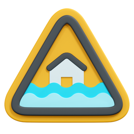 Flood sign  3D Icon