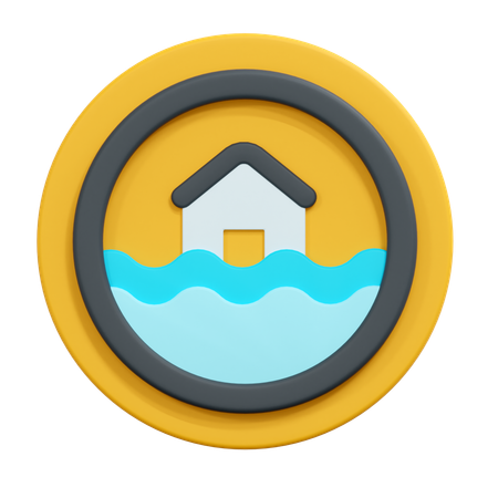 Flood sign  3D Icon