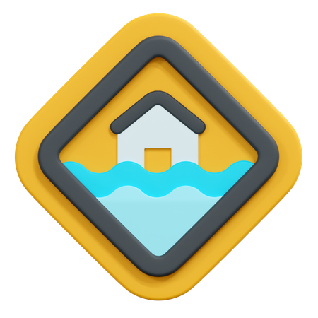 Flood sign  3D Icon