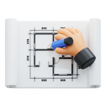Floor Plan  3D Icon