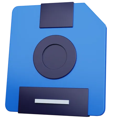3 D Rendering Blue Floppy Disk Isolated 3D Icon