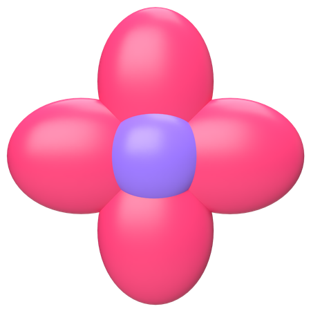 Flor abstracta de cuatro pétalos  3D Icon